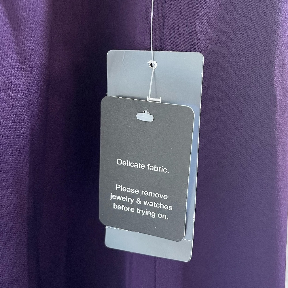 NWT LIV FOSTER | Evening Wear Satin Strapless Gown In Dark Amethyst | Size 10 - Picture 10 of 15